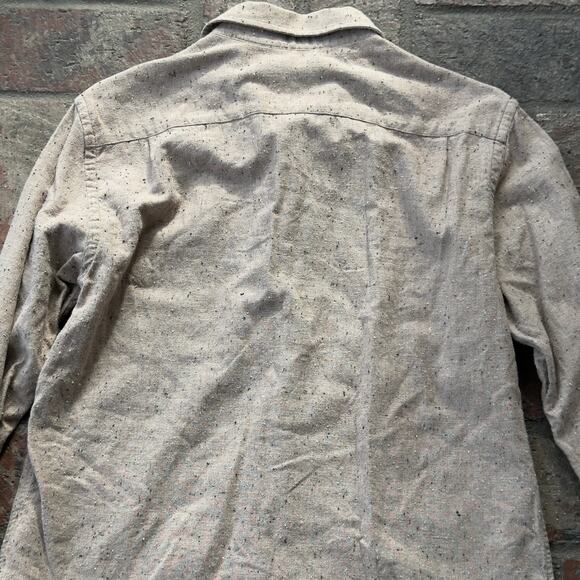 Club Monaco Long Sleeve Button Up Flannel Top Gray Fall Autumn - Picture 8 of 9